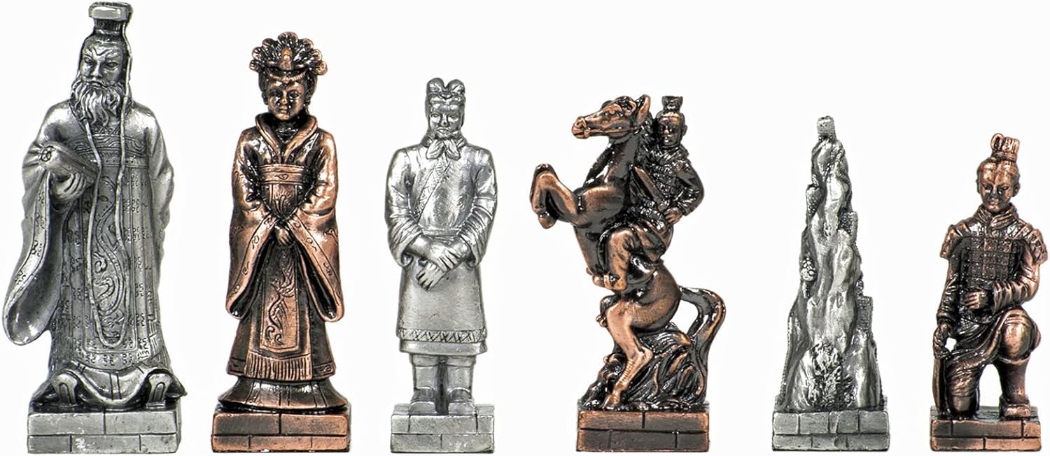 Luxury Wooden Chess Set with Qin Pewter Pieces & Storage - 15in for Adults - Perfect for Home & Office Decor