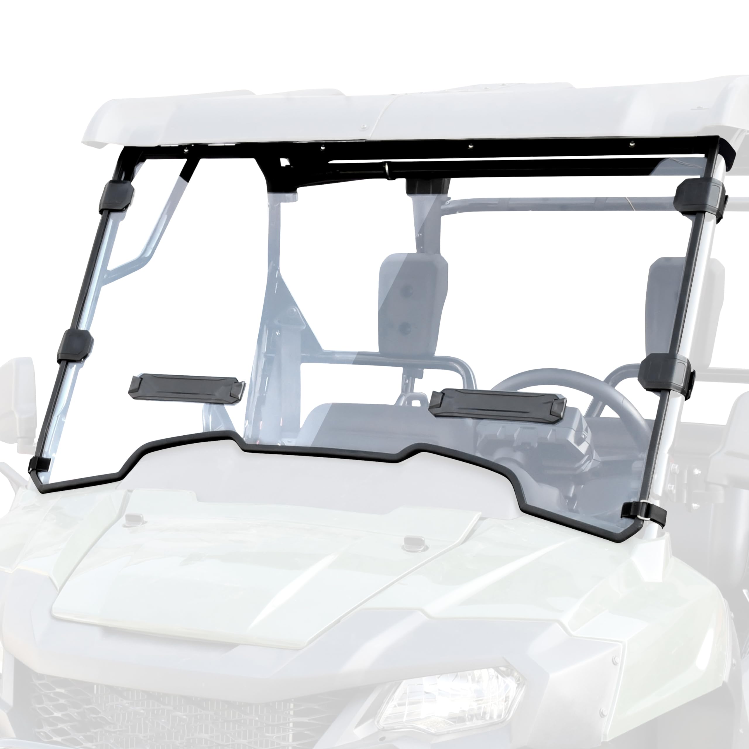SAUTVS Clear Scratch-Resistant Hard Coat Poly Vented Full Windshield for Honda Pioneer 700-2 / 700-4 (2014-2025) | Durable Front Windscreen for Honda Pioneer 700 2P & 4P Models | Perfect for Off-Roading, Hunting & Farm Work