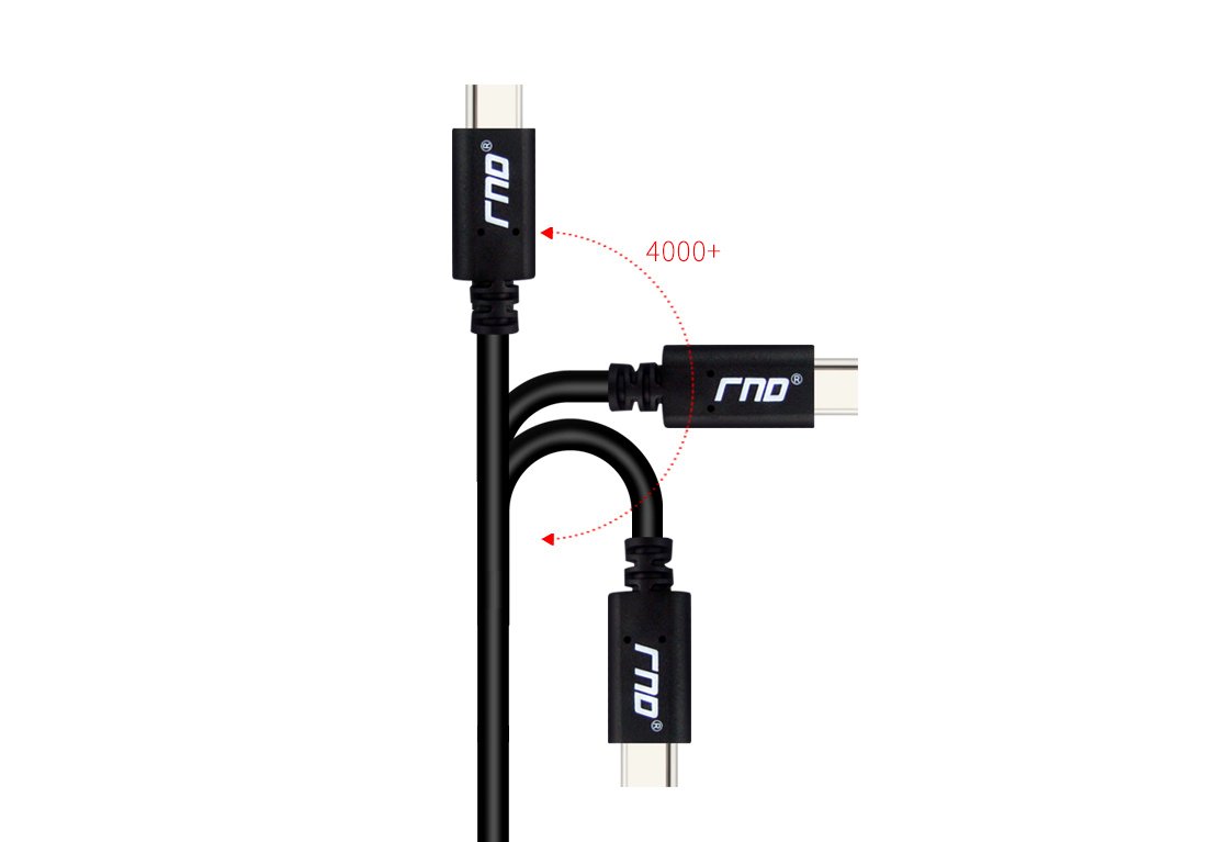 RND USB-C to USB-A 3.0 Short Cable (1.5ft) - Fast Charging & Data Sync Compatible with iPhone, iPad, Samsung, Android Smartphones & USB-C Devices - Perfect for Home, Office & Travel Charging