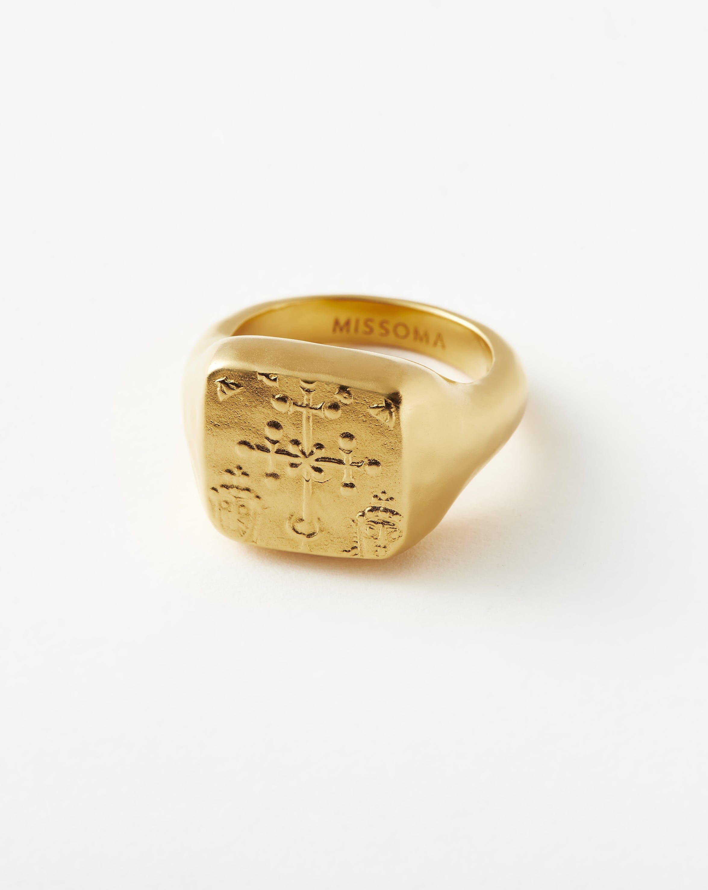 Lucy Williams Byzantine Coin Signet Ring - 18k Gold Plated Vintage Jewelry for Women | Perfect for Weddings, Parties & Special Occasions