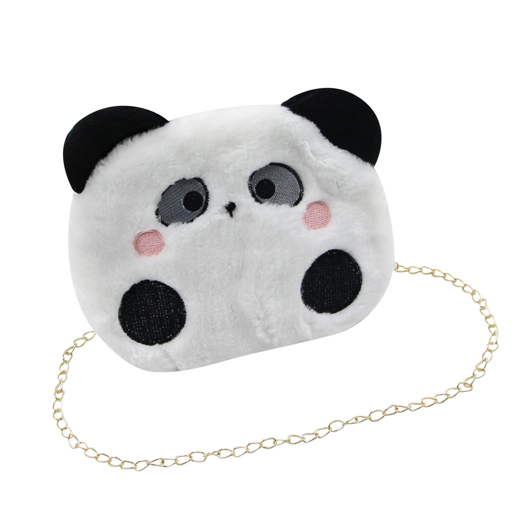Adorable Panda Plush Crossbody Bag - Soft Fluffy Small Shoulder Purse for Women & Girls | Cute Animal Print Satchel Handbag for School, Travel & Daily Use