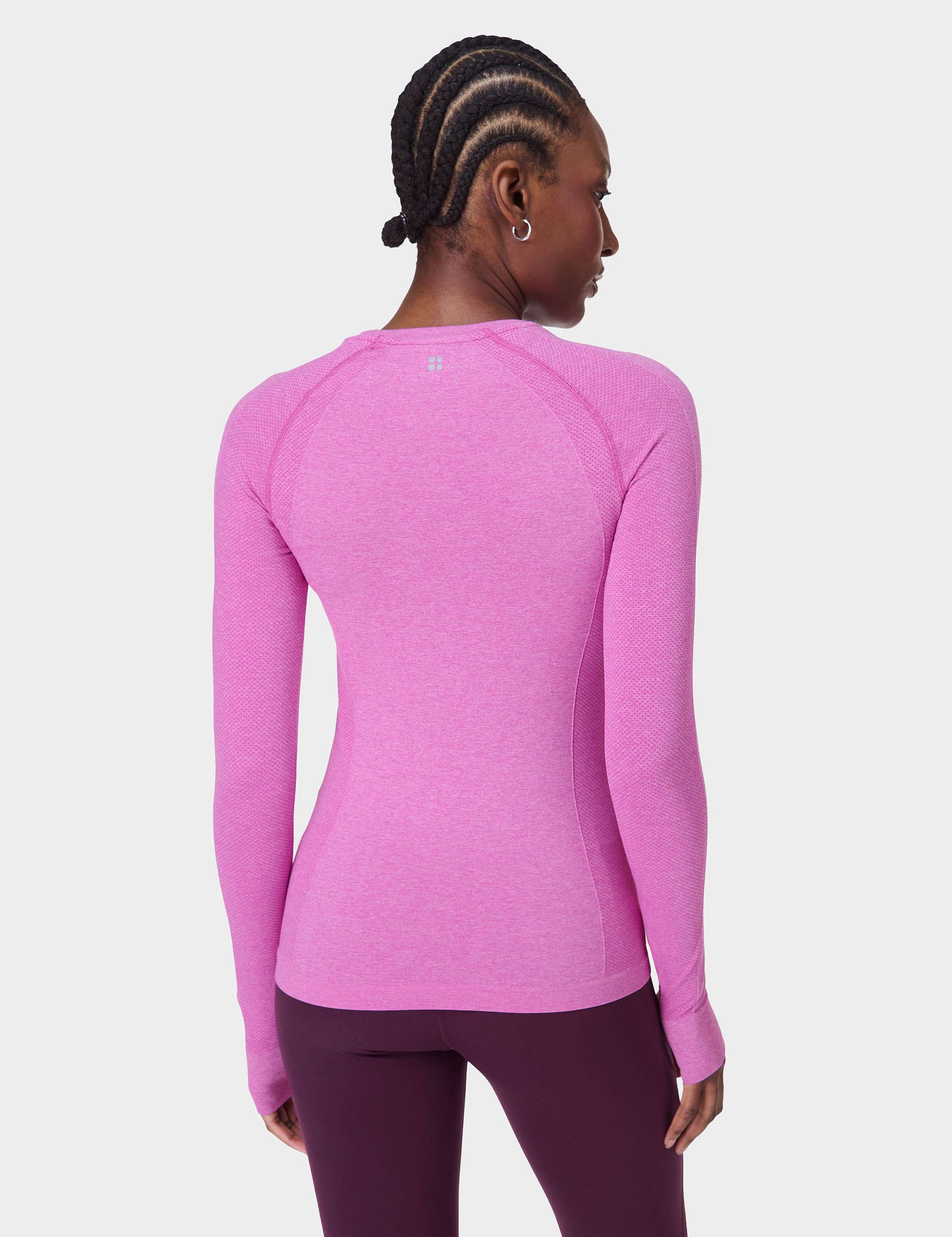 Athletic Seamless Long Sleeve Workout Top for Women - Allium Pink/Nerine Pink Marl - Perfect for Gym, Yoga & Running