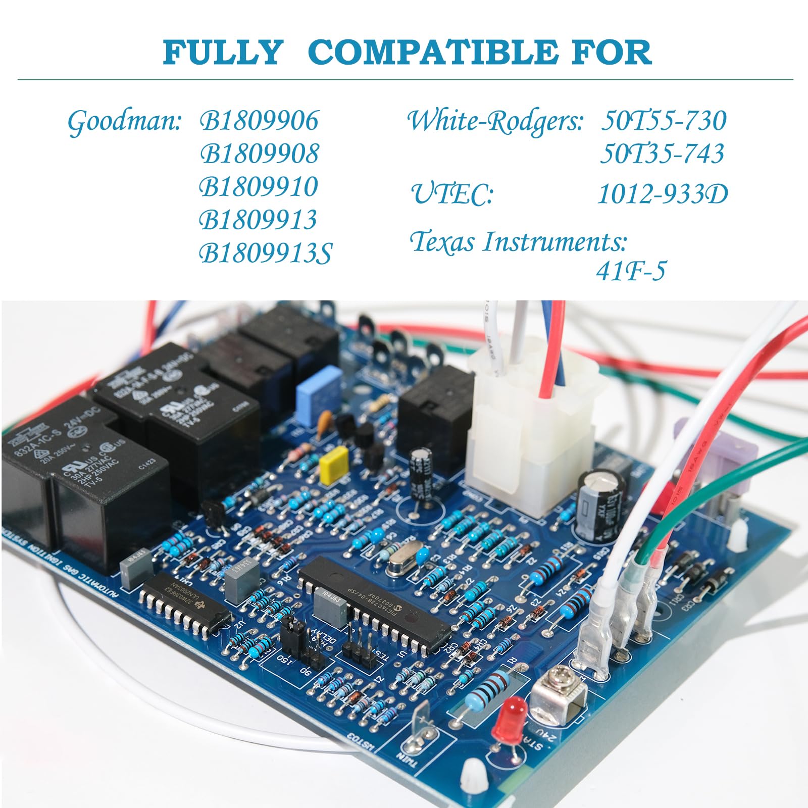 Goodman Furnace Control Circuit Board B18099-13 - Compatible with B18099-06, B18099-08, B18099-10, White-Rodgers 50T35-730, 50T35-743 & ICM280 - HVAC Replacement Part for Home Heating Systems