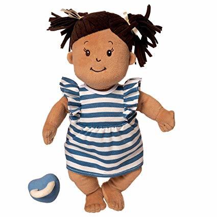 Baby Stella Beige Doll with Brown Hair - Soft Cuddly Newborn Toy for Toddlers & Kids - Perfect for Pretend Play, Nursery Decor & Gift Giving