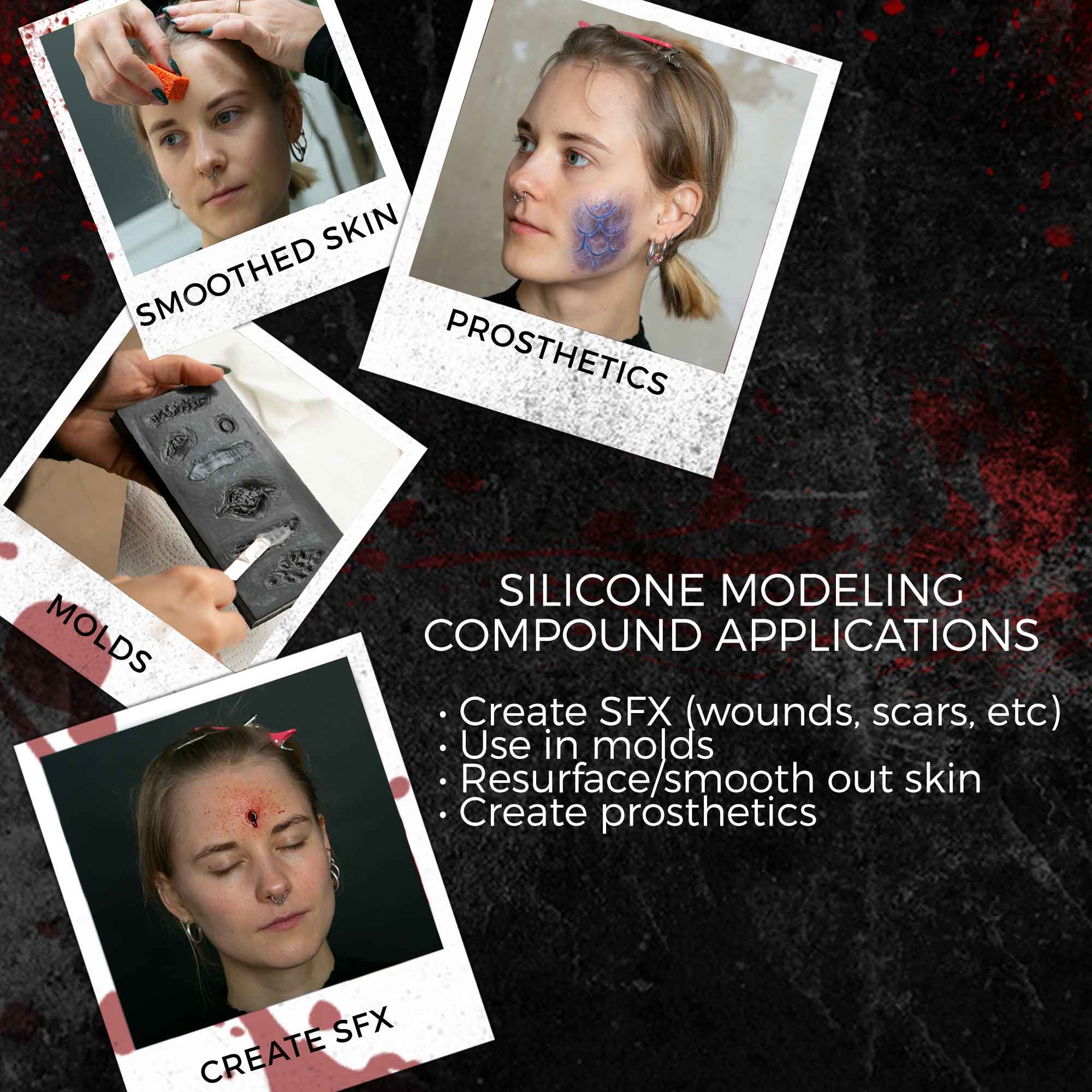 Professional Silicone Modeling Compound for Realistic Wound, Scar & Prosthetic SFX Makeup - Perfect for Halloween, Cosplay & Special Effects Artists