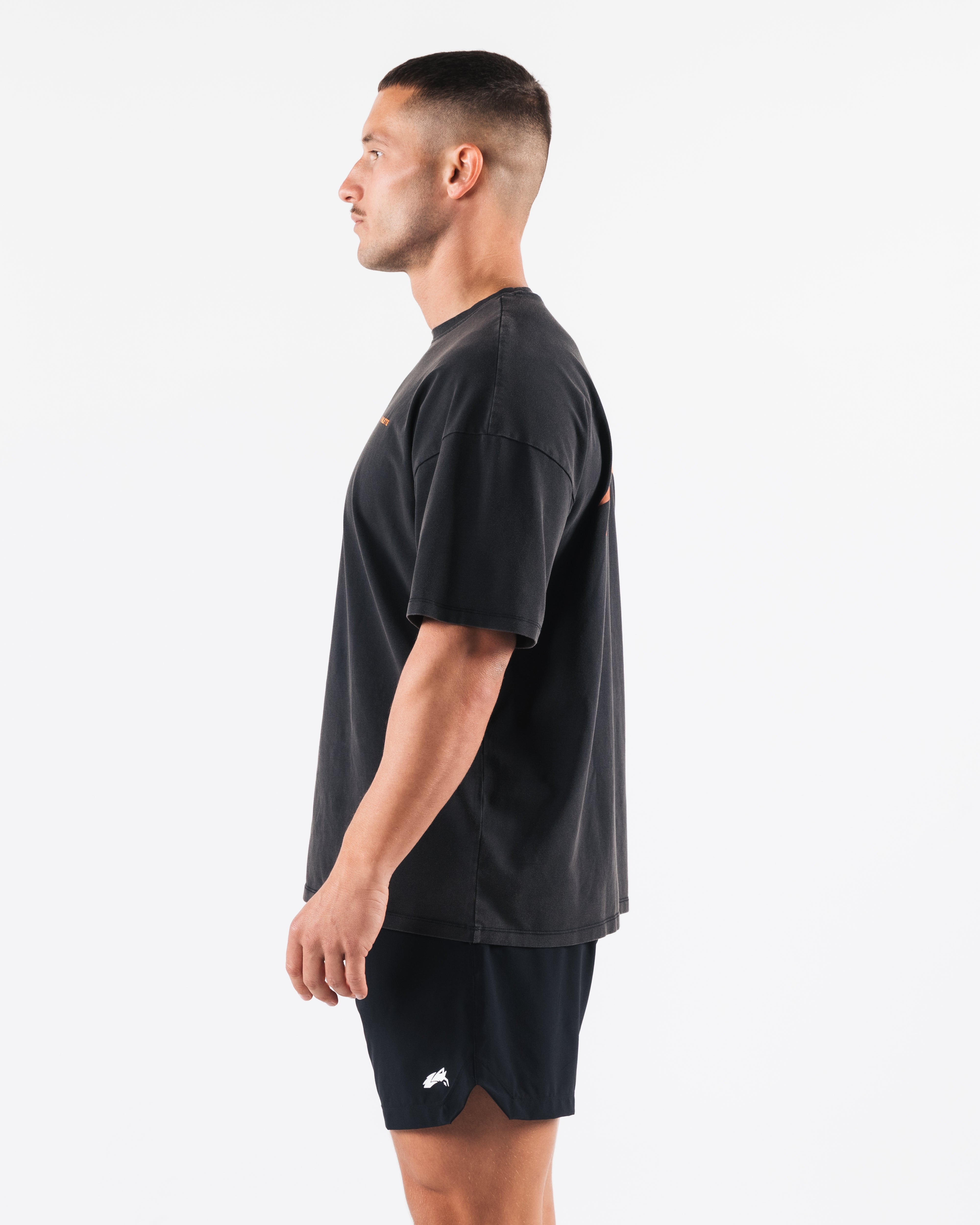 Breathe More Tee - Soft Washed Black & Orange Cotton T-Shirt for Men & Women | Casual Wear, Gym, Yoga, and Everyday Comfort