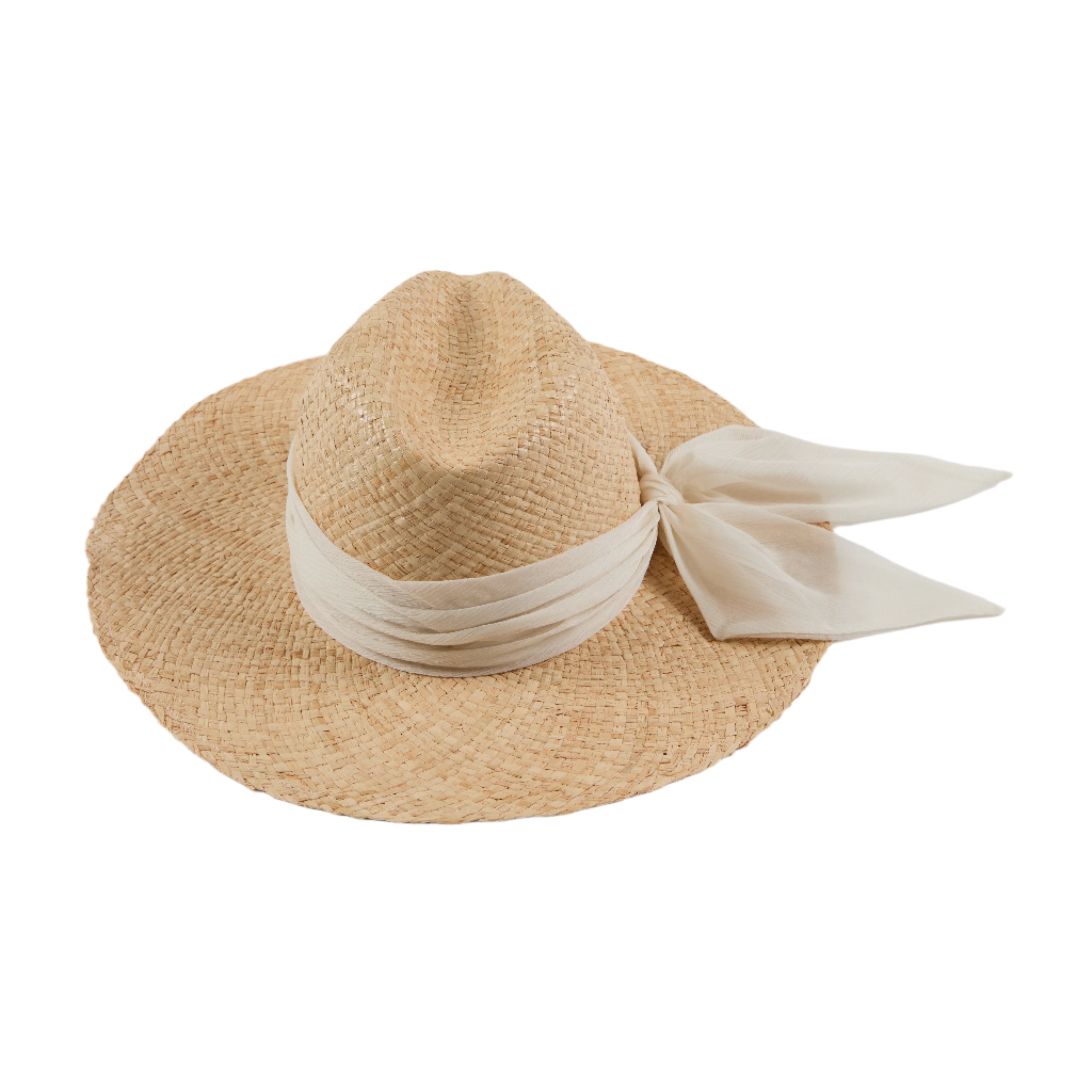Emmanuelle Fine Raffia Fedora Hat for Women - Stylish Summer Sun Hat with Wide Brim - Perfect for Beach, Vacation, and Outdoor Activities
