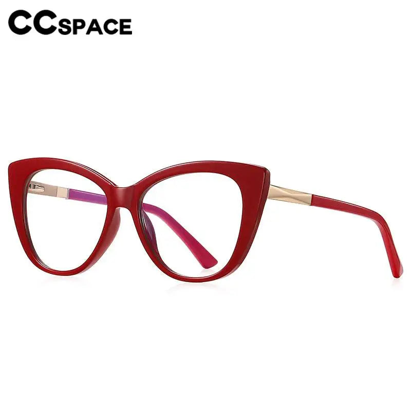 CCspace Women's Full Rim Cat Eye Titanium Reading Glasses TR90 - Lightweight +1.00 to +3.50 Magnification for Reading, Computer Work & Close-Up Tasks - Fashionable Eyewear for Office, Home & Daily Use