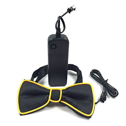 Glowing LED Bow Tie - Adjustable Light Up Bowtie with EL Wire for Men & Women - Perfect for Parties, Raves, Halloween, and Cosplay
