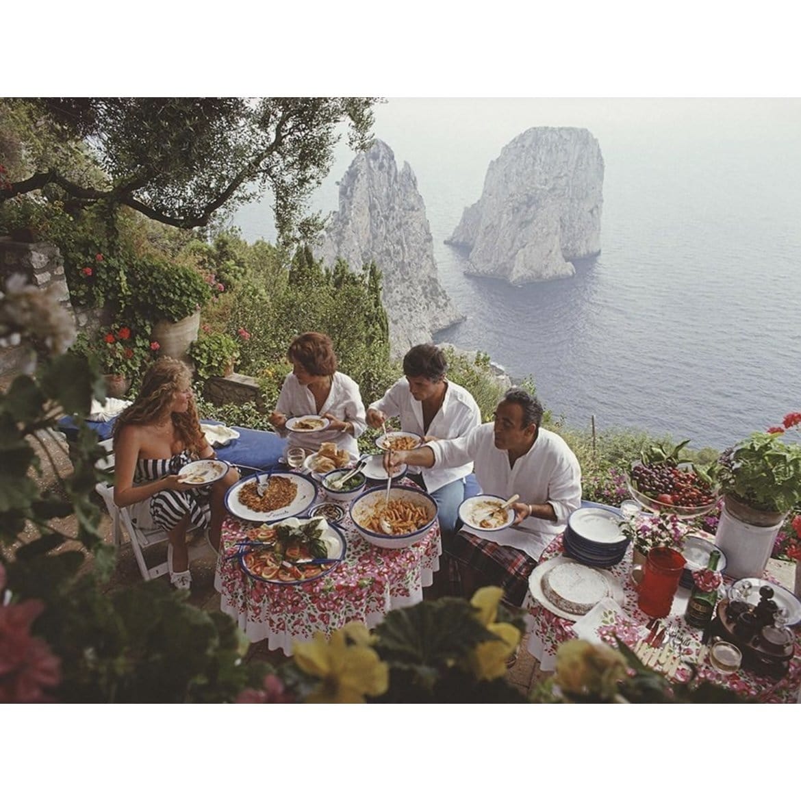Capri Al Fresco Dining Unframed Wall Art Print - Perfect for Kitchen, Dining Room & Home Decor