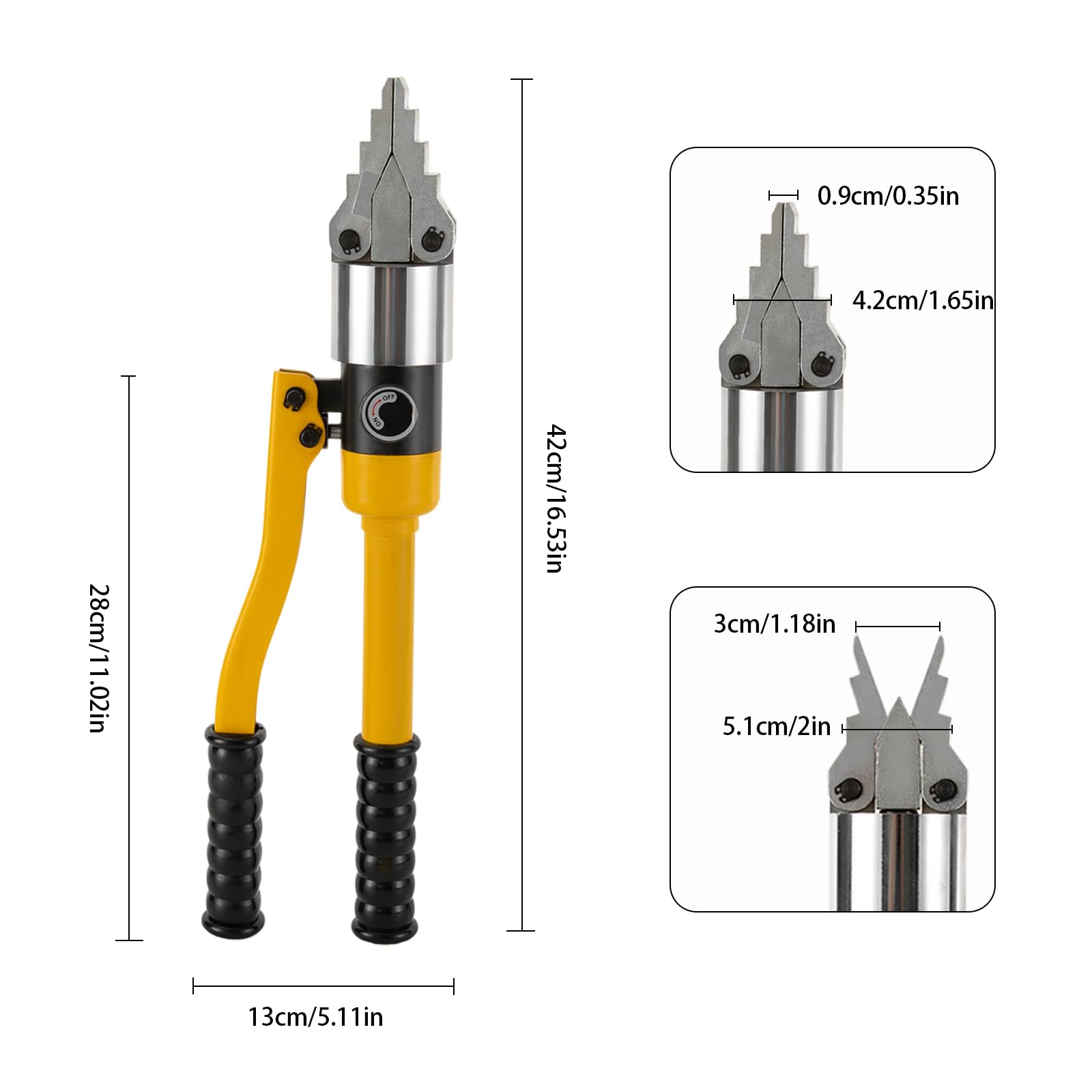 YQ-30 Hydraulic Spreader - 8 Ton Portable Hand-Held Manual Flange Splitter & Expander Tool Kit (Yellow) | Ideal for Pipe Flange Separation, Mechanical Repair, and Industrial Maintenance