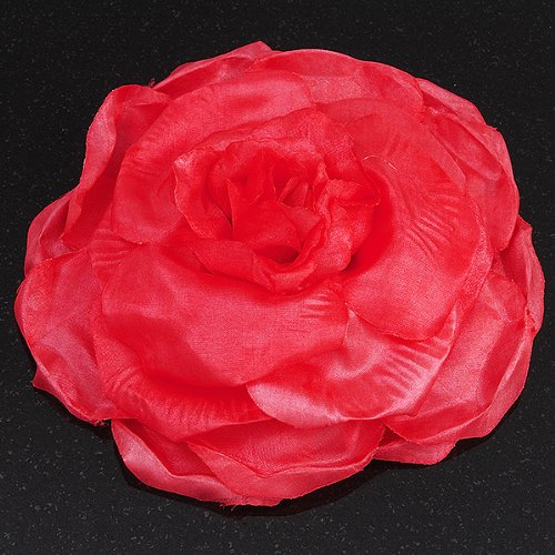 Avalaya Large Pink Fabric Rose Brooch Pin for Women - Elegant Floral Corsage for Dresses, Coats, Hats & Wedding Accessories