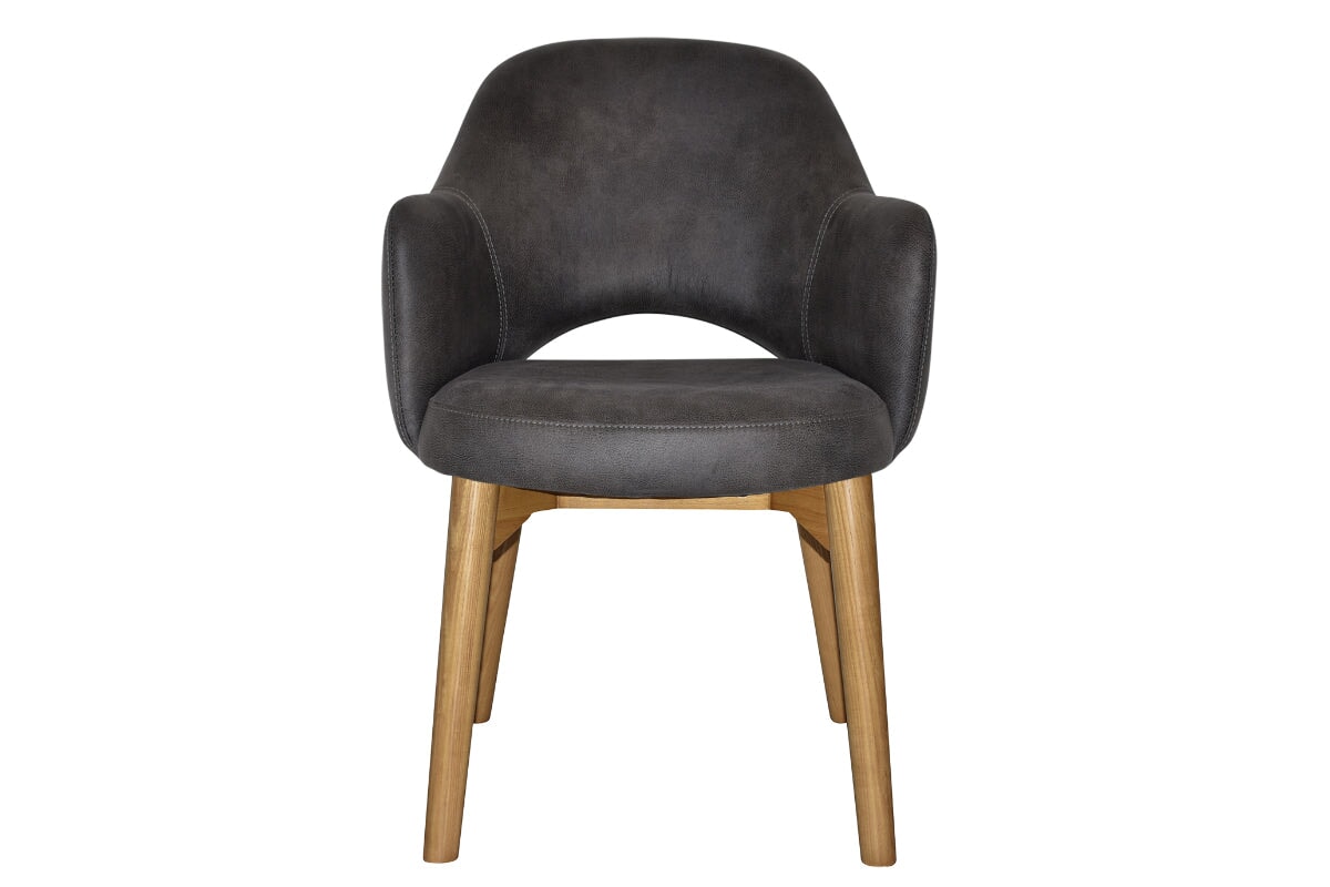 EZ Hospitality Cairo Indoor Armchair with Light Oak Timber Base - 4-Leg Modern Dining Chair for Living Room, Bedroom & Office