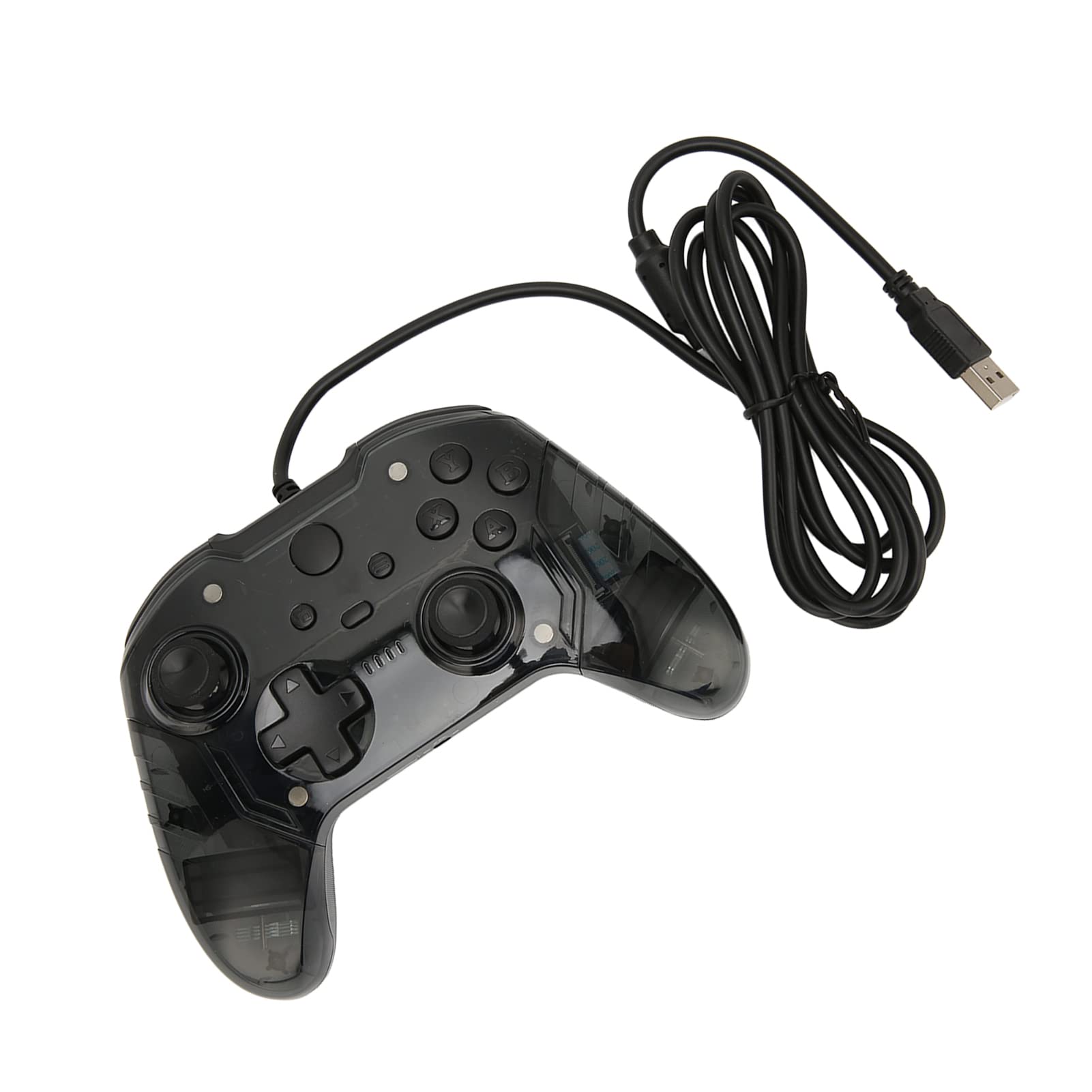 Wireless Gaming Controller with Dual Vibration, Ergonomic Gamepad Joystick for PC/Windows - Durable Transparent Black Case - Perfect for Steam Games, Fortnite & Esports Tournaments