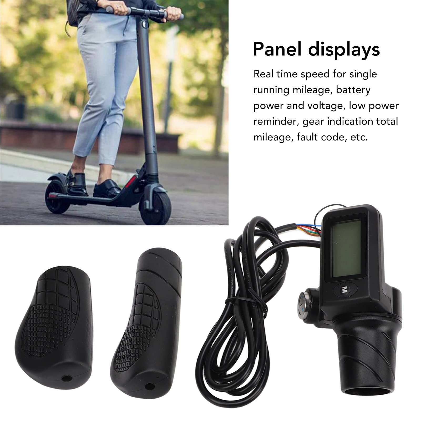 Universal 22.5mm Electric Bike Throttle Grip with 805 LCD Display Panel & LED - Compatible with E-Bikes and Scooters - Perfect for Commuting, Urban Riding, and Outdoor Adventures