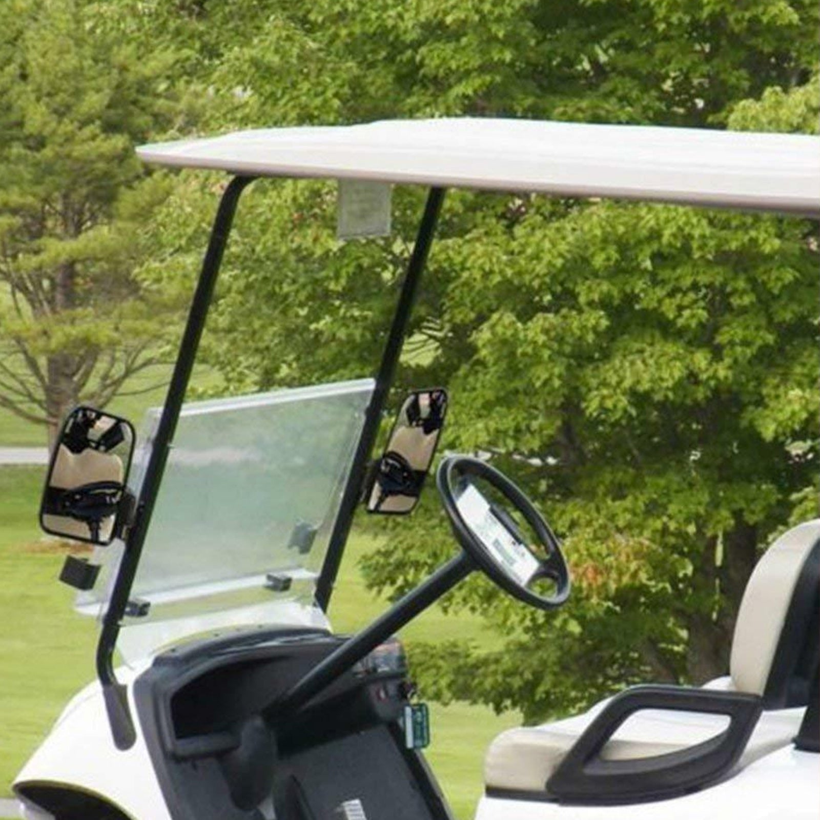 1 Pair Golf Cart Side Mirrors - Universal Rear View Mirrors Fit Club Car, EZ GO & Yamaha Carts | Durable & Adjustable for Enhanced Safety & Visibility on Golf Courses & Neighborhood Streets