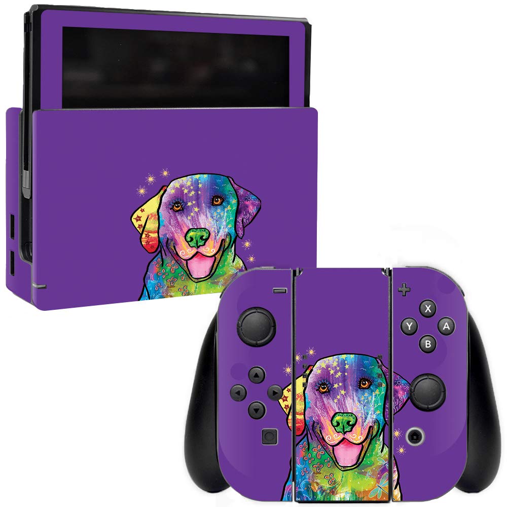 Premium Golden Retriever Rainbow Vinyl Skin for Nintendo Switch - Protective Decal Wrap Cover | Durable, Easy to Apply & Remove | Made in USA | Perfect for Gaming Protection & Customization