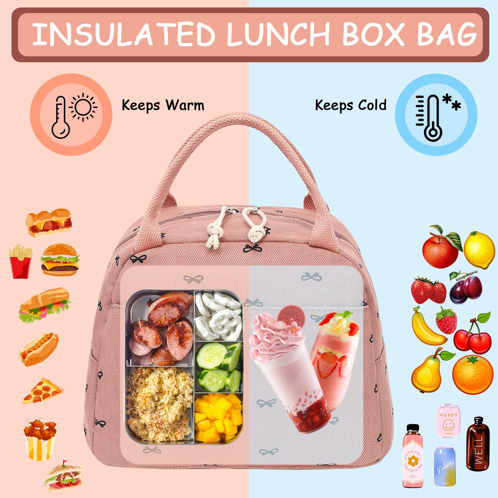 CAMTOP Girls Backpack with Lunch Box Set - Durable School Bookbag for Kids, Lightweight & Water-Resistant - Perfect for School, Travel, and Outdoor Activities