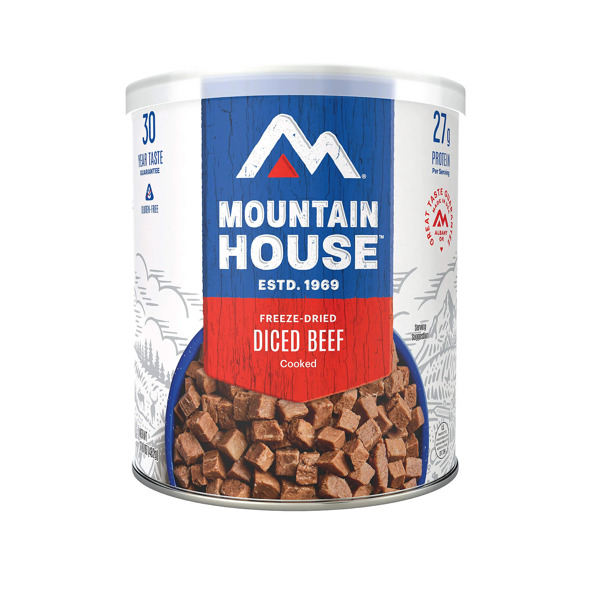 Mountain House Freeze Dried Diced Beef - Emergency Food Supply, Camping & Survival Food - 10 Can (Long Shelf Life) - Perfect for Outdoor Adventures, Hiking, and Emergency Preparedness