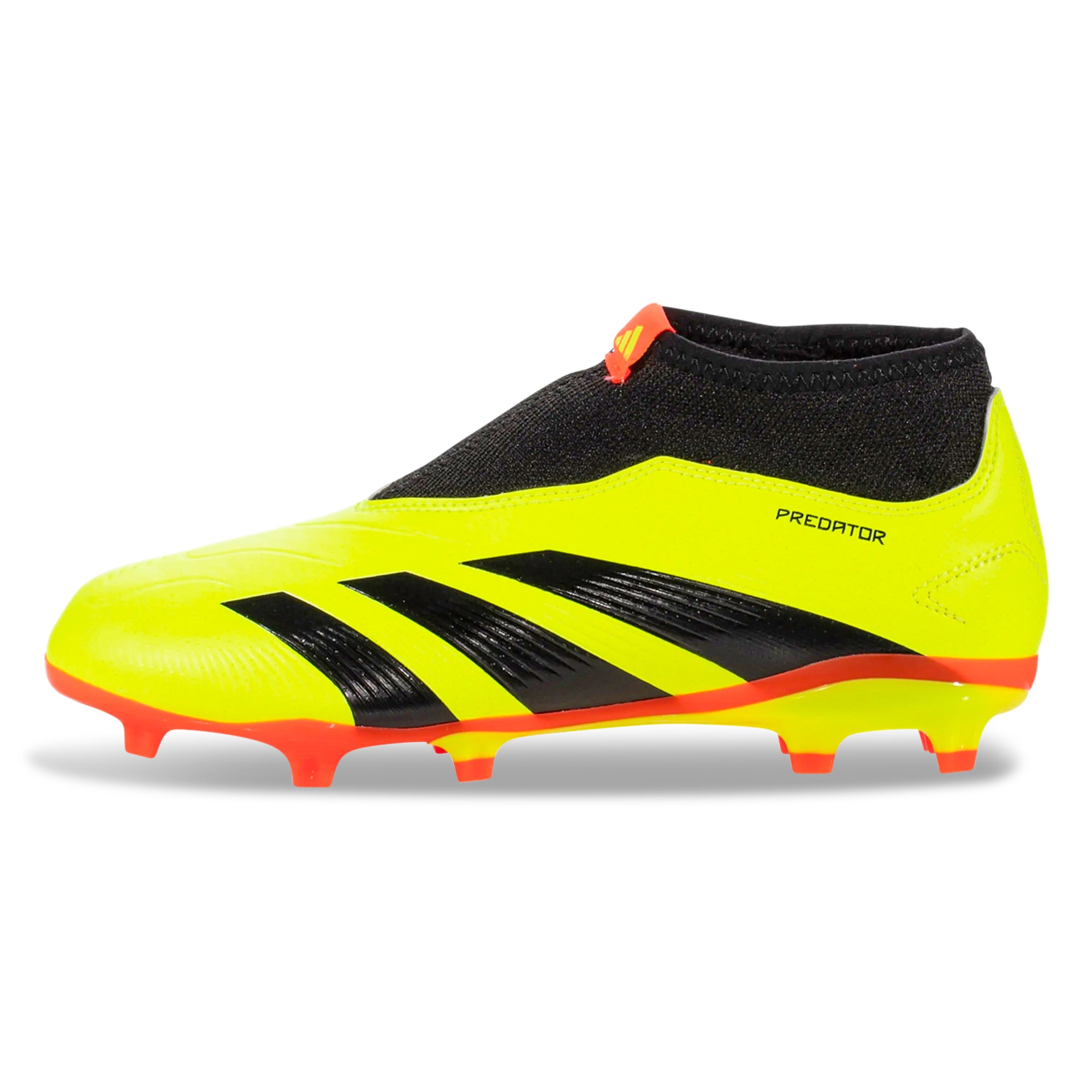 Adidas Jr. Predator League LL FG Soccer Cleats for Kids - Solar Yellow/Black/Solar Red - Firm Ground Football Shoes for Youth Players - Perfect for Training & Matches
