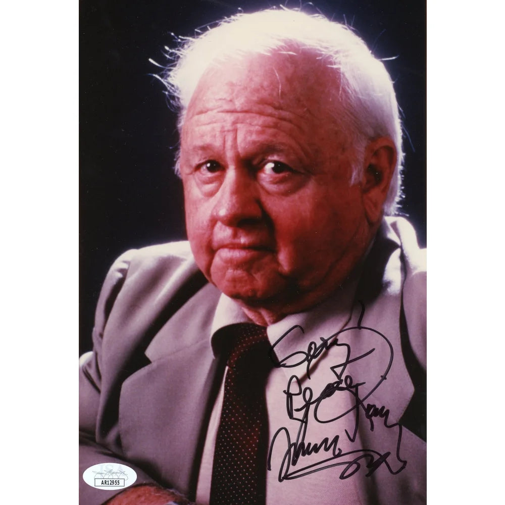 Authentic Mickey Rooney Autographed 8x10 Photo with JSA COA - Hollywood Legend Signed Memorabilia - Perfect for Movie Collectors, Disney Fans & Vintage Decor