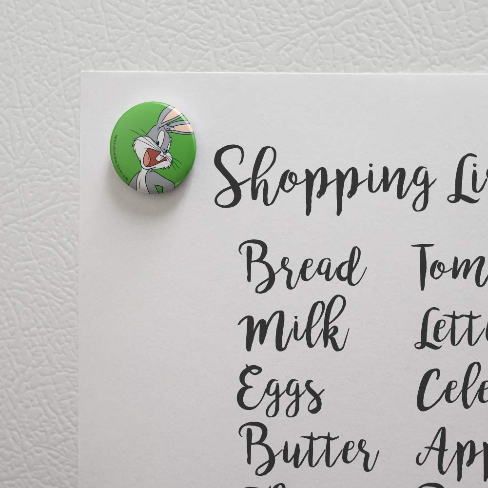 Looney Tunes Bugs Bunny Kitchen Refrigerator Magnet - Fun Cartoon Character Button Magnet for Fridge, Locker & Office Decor - Perfect for Home, Dorm & Gift Giving