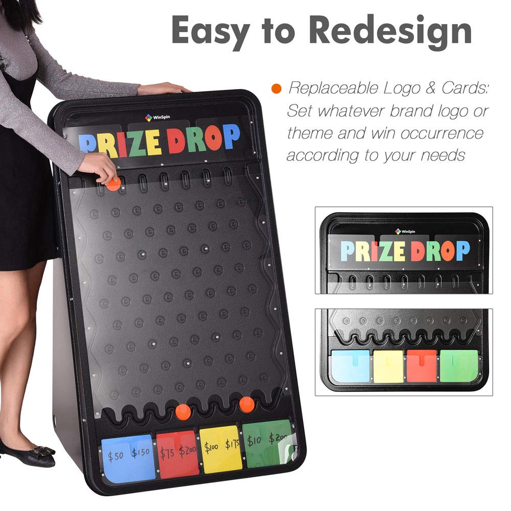 WinSpin 41x25 Inch Foldable Prize Drop Board Game Set with 12 Playing Pucks - Perfect for Carnivals, Trade Shows, Parties & Live Stream Events - Fun Interactive Game for Kids & Adults