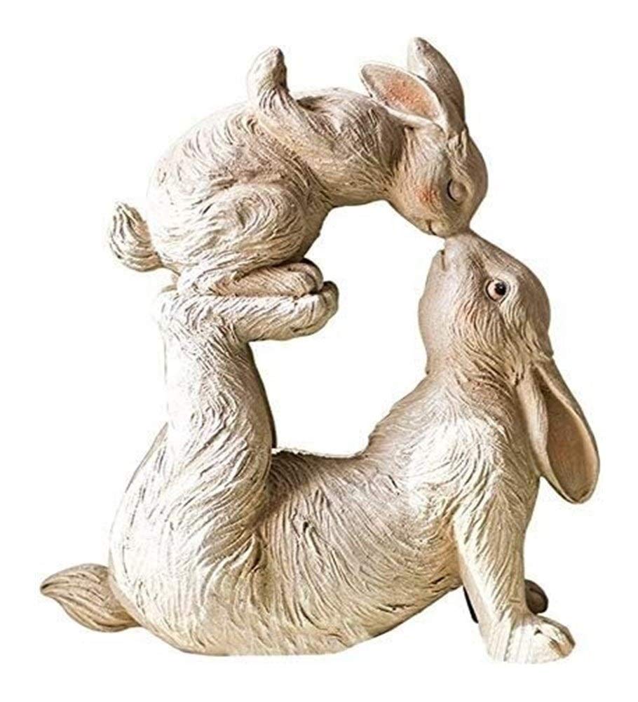 Handcrafted Resin Rabbit Garden Statue - Vintage Outdoor Lawn Decor, Cute Bunny Sculpture for Yard & Patio | Unique Gardening Gift & Home Decoration | Perfect for Easter Decor, Backyard Landscaping & Wedding Centerpieces