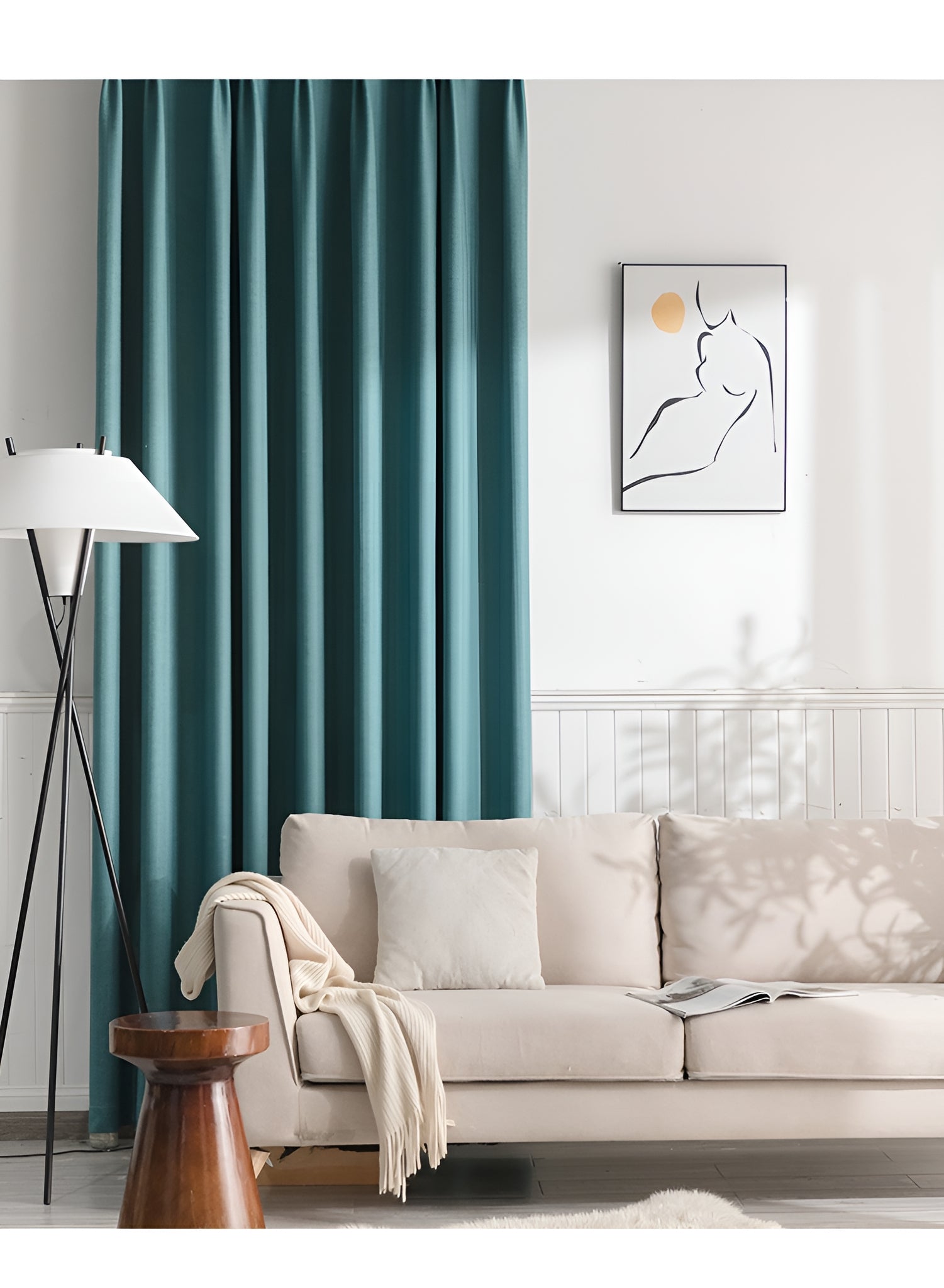 April Cotton Minimalist Blackout Curtains - Custom Size for Bedroom, Living Room & Nursery - Light Blocking & Noise Reducing Window Treatments