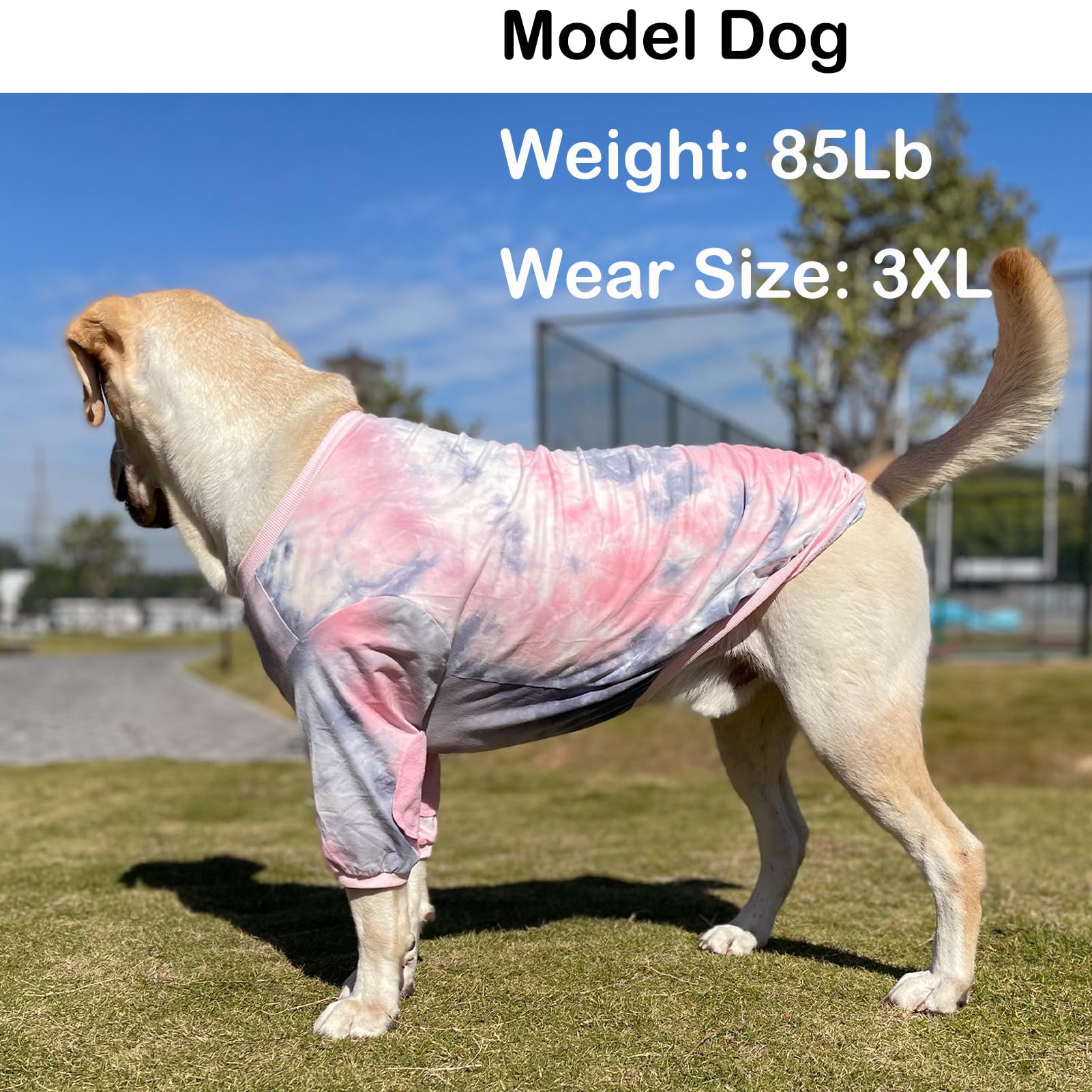 Tie Dye Dog Shirt for Medium & Large Dogs | Breathable Cotton Dog Clothes & Pajamas | Pink Tiedye Shirt for Boy & Girl Pets | Perfect for Walks, Sleep & Photo Shoots