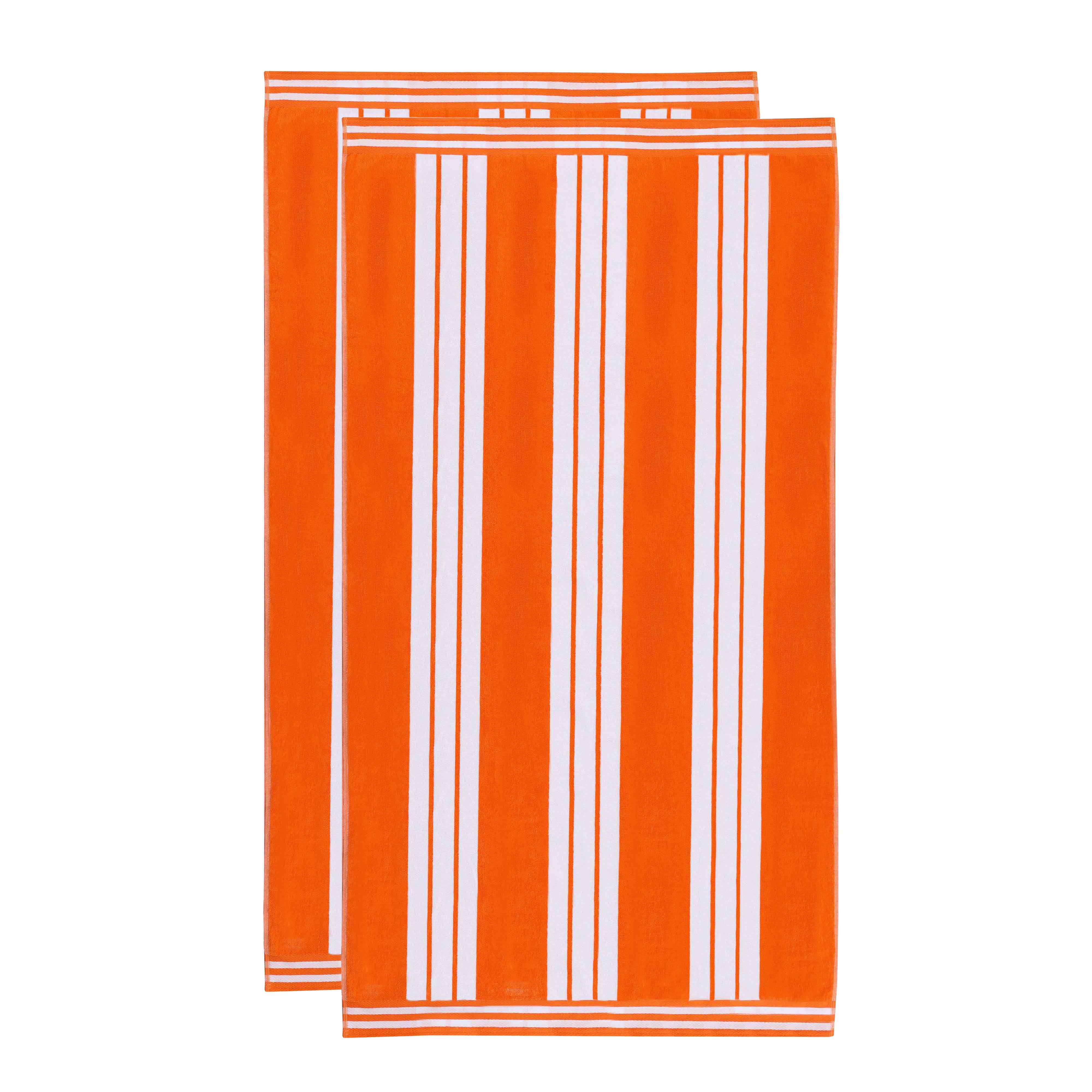 Premium Oversized Cabana Striped Cotton Beach Towel Set - 2, 4, or 6 Pack - Soft Quick-Dry Bath Towels for Pool, Beach, Vacation & Spa Days