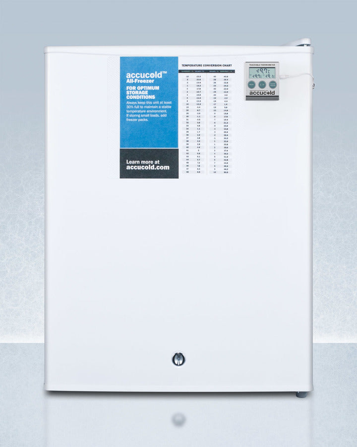 Accucold FS30LPLUS2 Compact All Freezer - 3.0 Cubic Feet, Energy Efficient Upright Freezer for Home, Garage, or Basement - Perfect for Frozen Food Storage, Meal Prep, and Extra Refrigeration Space