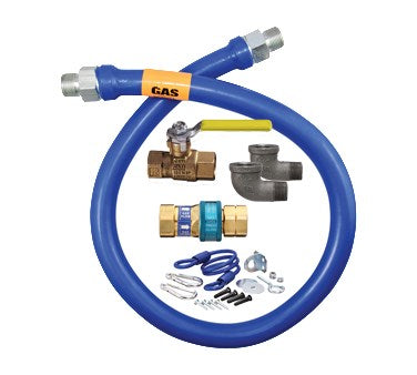 Dormont 16100KIT48 Quick Disconnect Gas Hose Kit - 48 Inch x 1 Inch Flexible Stainless Steel Gas Line for BBQ, Grill, Fire Pit & Outdoor Cooking Accessories