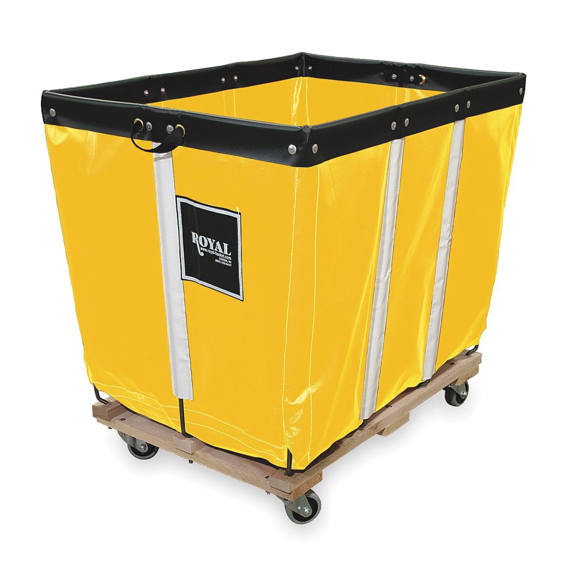 6 Bushel Heavy Duty Yellow Basket Truck - 30 Inch Long Utility Cart for Gardening, Warehouse, and Grocery Store Use