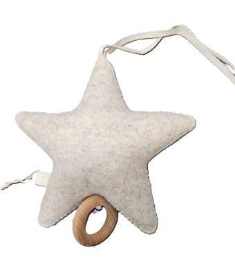 FILTKUGLEN STAR LULLABY Soft Baby Toy - Organic Cotton Nordic Nursery Decor for Newborns & Infants | Perfect for Crib, Stroller & Nursery Room Decorations