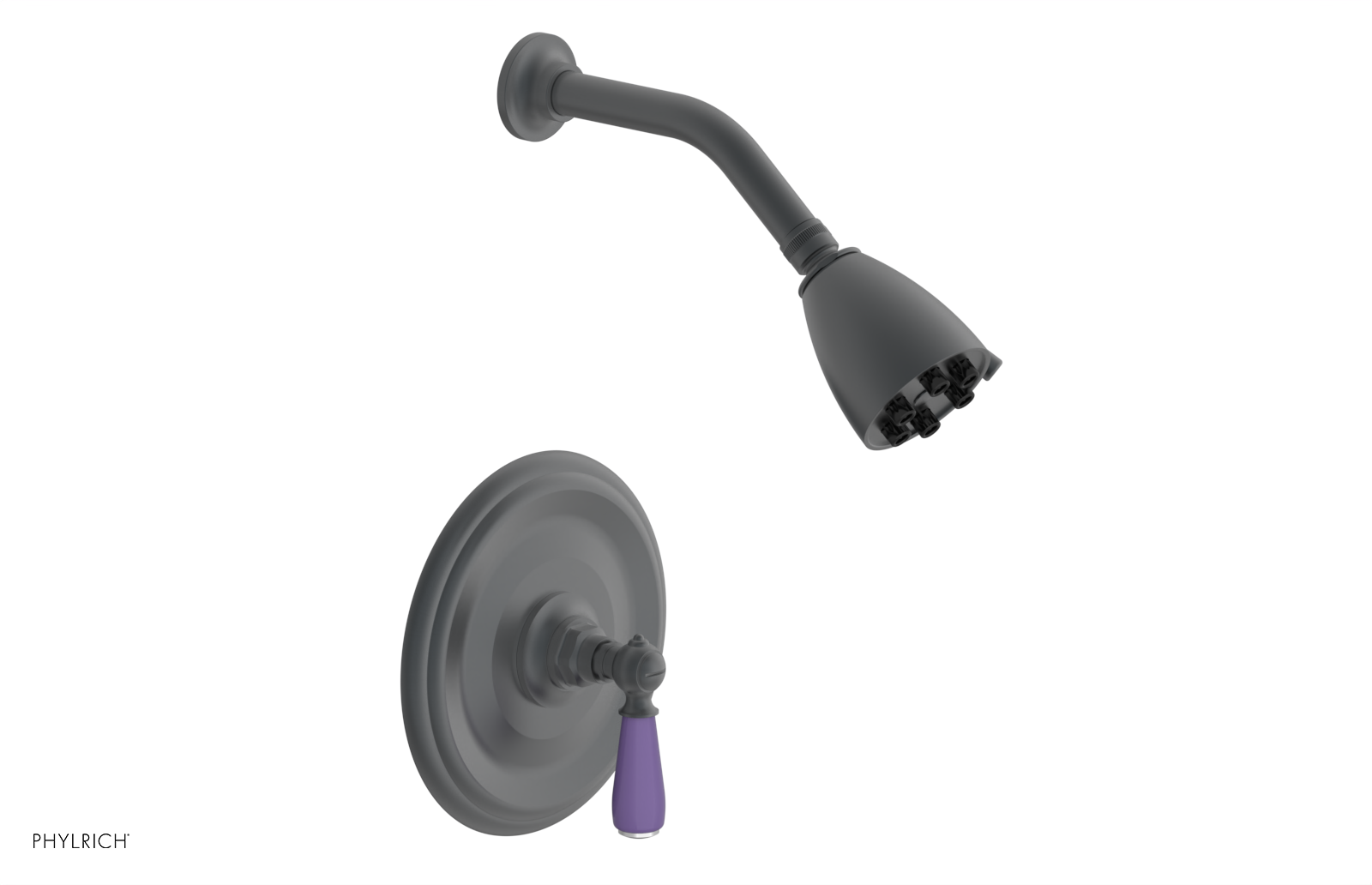 Jamestown Pressure Balance Shower Set with Lever Handle & Purple Accents - 165 22 Series for Modern Bathroom Upgrade | Perfect for Spa-Like Shower Experience & Luxury Home Renovation