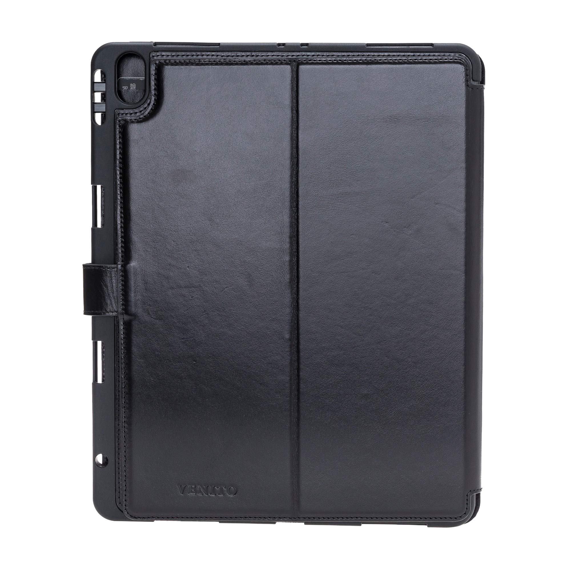 Venito Parma Genuine Leather iPad Pro 12.9 Case (3rd Gen 2018) - Handmade Folio Stand Cover with Card Slots & Auto Sleep/Wake - Perfect for Work, Travel & Home Office (Black)