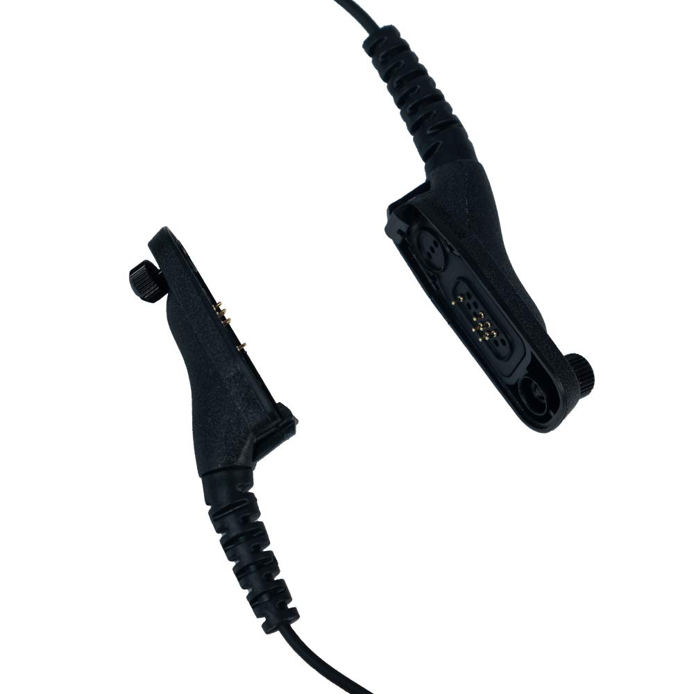 APX6000 Earpiece Headset with Noise-Canceling MIC & PTT Button - Compatible with Motorola XPR6550 XPR7550 XPR7580 Walkie Talkies (Black) - Ideal for Security, Construction & Event Staff Communication