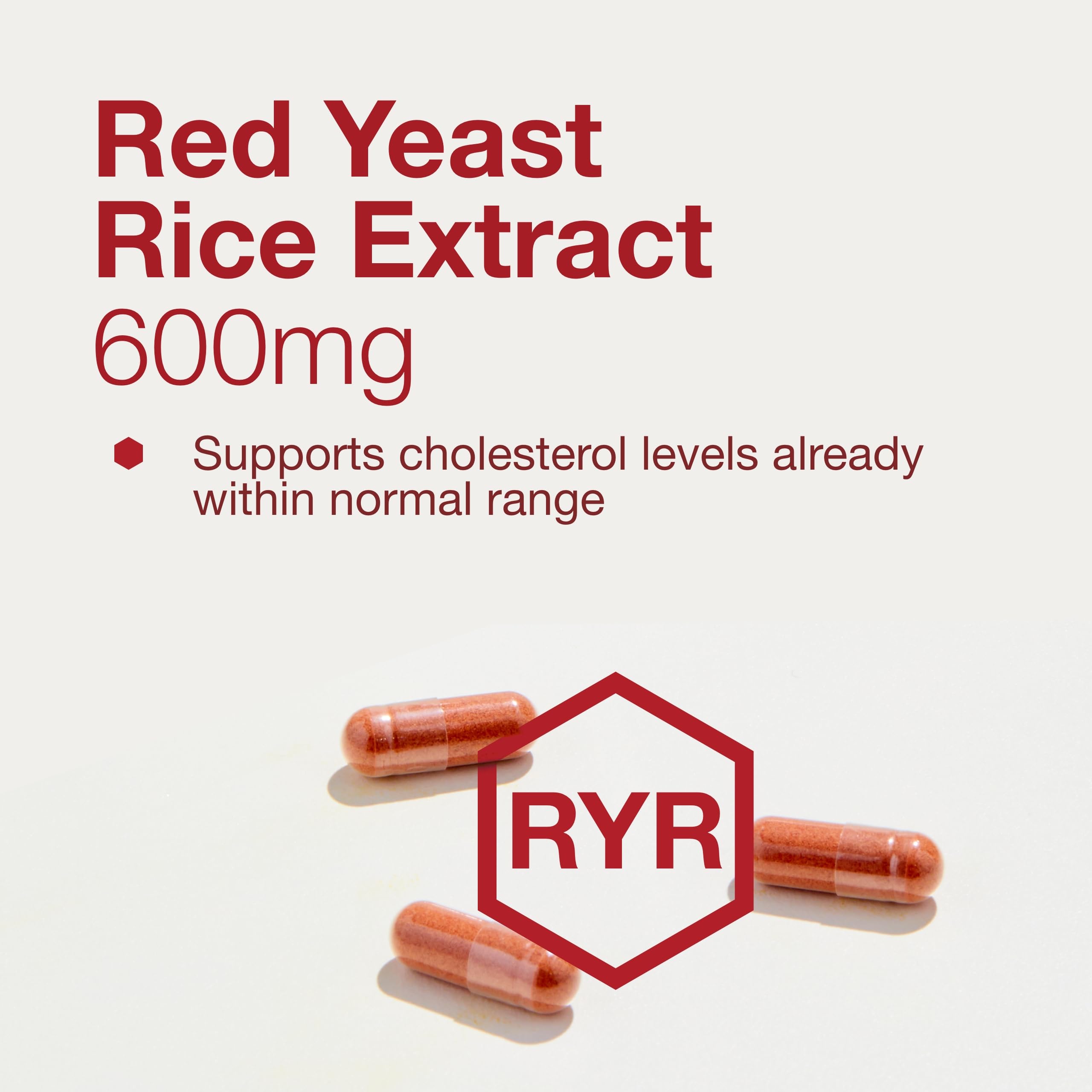 PROTOCOL FOR LIFE BALANCE Organic Red Yeast Rice Supplement 600mg - 90 Vegan Capsules, Dairy-Free & Egg-Free - Supports Heart Health & Cholesterol Balance - Perfect for Daily Wellness Routine