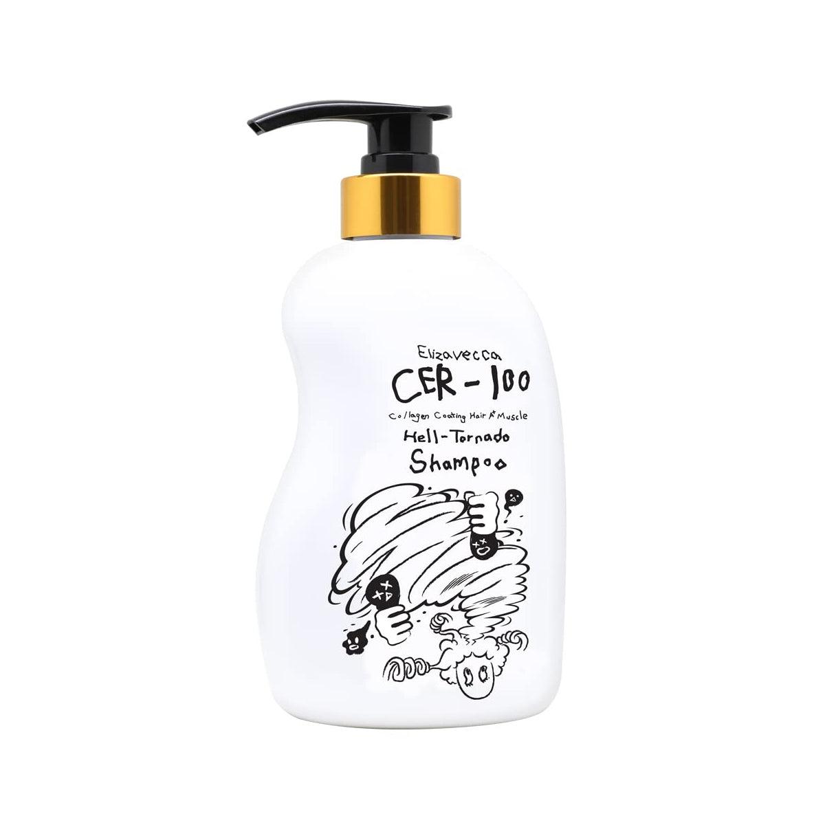 ELIZAVECCA Cer 100 Collagen Coating Hair A+ Muscle Tornado Shampoo 500ml | Curly Hair Repair & Hydration Shampoo for Damaged Hair - Salon Quality Treatment for Frizz Control & Shine Boost | Perfect for Daily Use & Color-Treated Hair