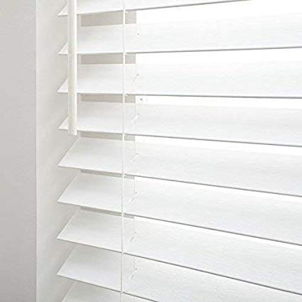 Bravada Select Cordless 2 Inch Faux Wood Blinds - Pure White 52x36 Inches - Premium Window Coverings for Living Room, Bedroom & Home Office