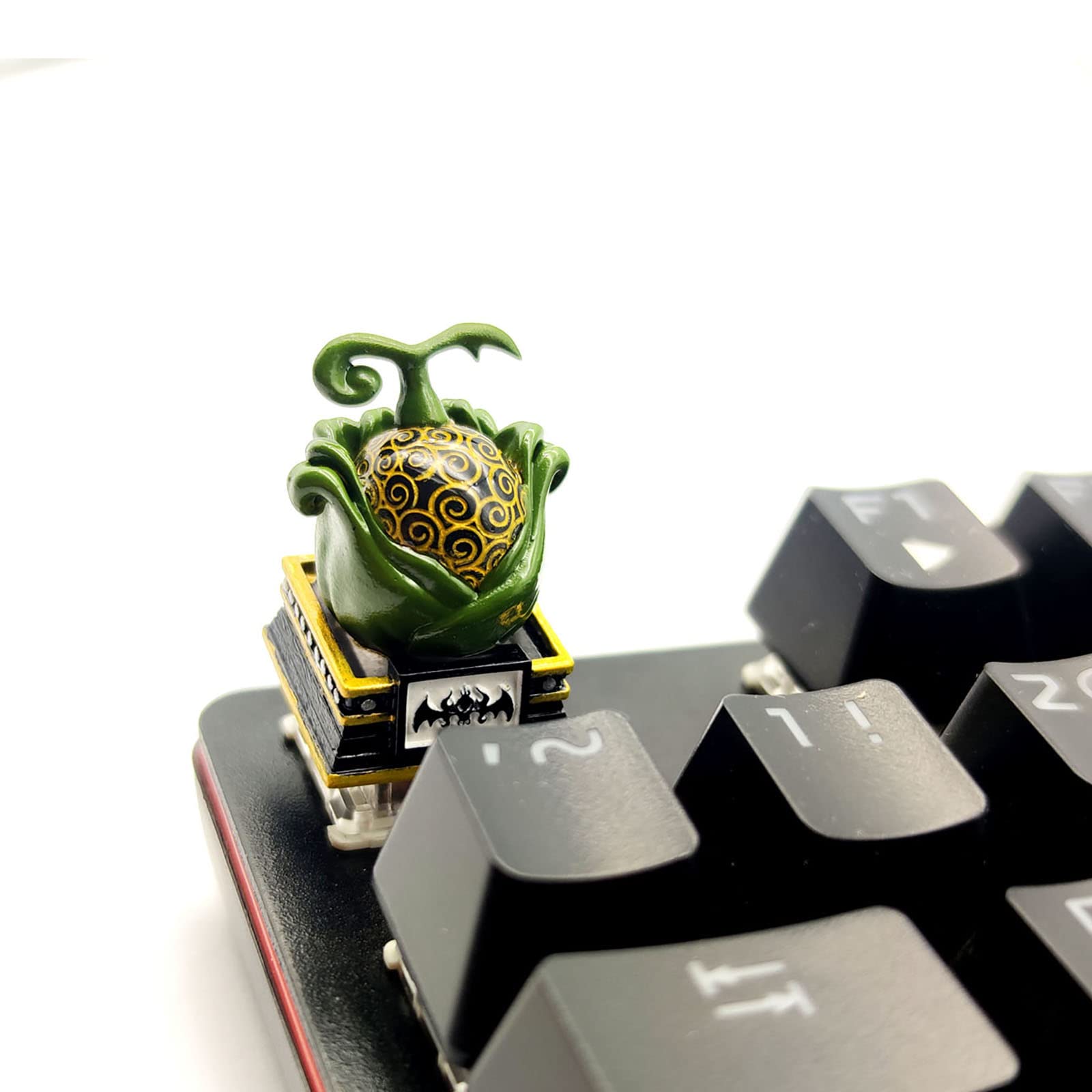 Custom Devil Fruit Resin Cherry MX Switch Mechanical Keyboard Keycap - Handmade Single Green Keycap for Gaming & Typing - Perfect for Anime Fans & Mechanical Keyboard Enthusiasts