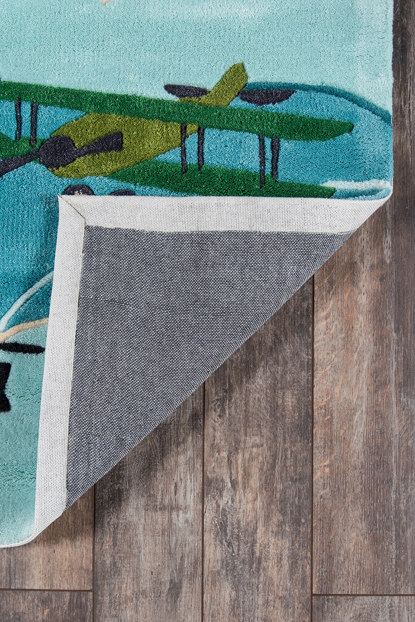 Momeni Rugs Lil' Mo Whimsy Collection - Kids Themed Hand Carved & Tufted Area Rug 2x3 Feet Sky Blue - Playroom Decor, Nursery Rug, Children's Bedroom Floor Mat