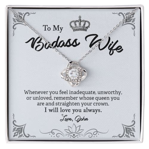 To My Badass Wife- Love Knot Necklace