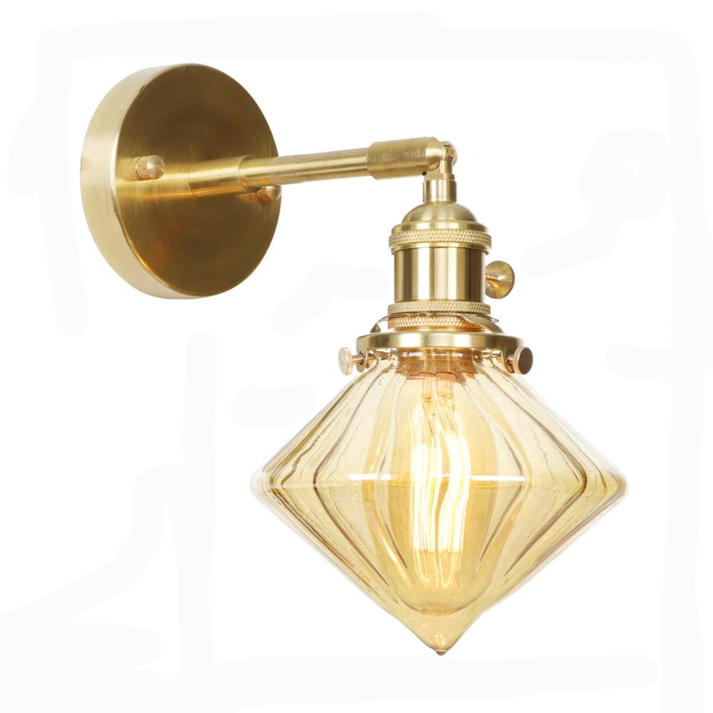 Modern LED Wall Sconce with Switch - Glass Shade Bathroom Bedroom Lighting Fixture - Various Styles for Living Room, Hallway & Restaurant Decor - Energy Efficient Indoor Wall Lamp for Ambient & Task Lighting