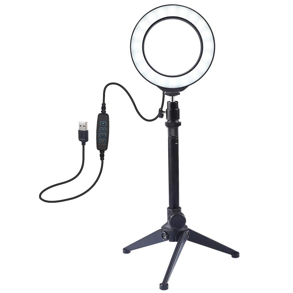 3 LED USB Phone Light Stand with Tripod - Camera & Photo Accessories for Live Streaming & Selfies