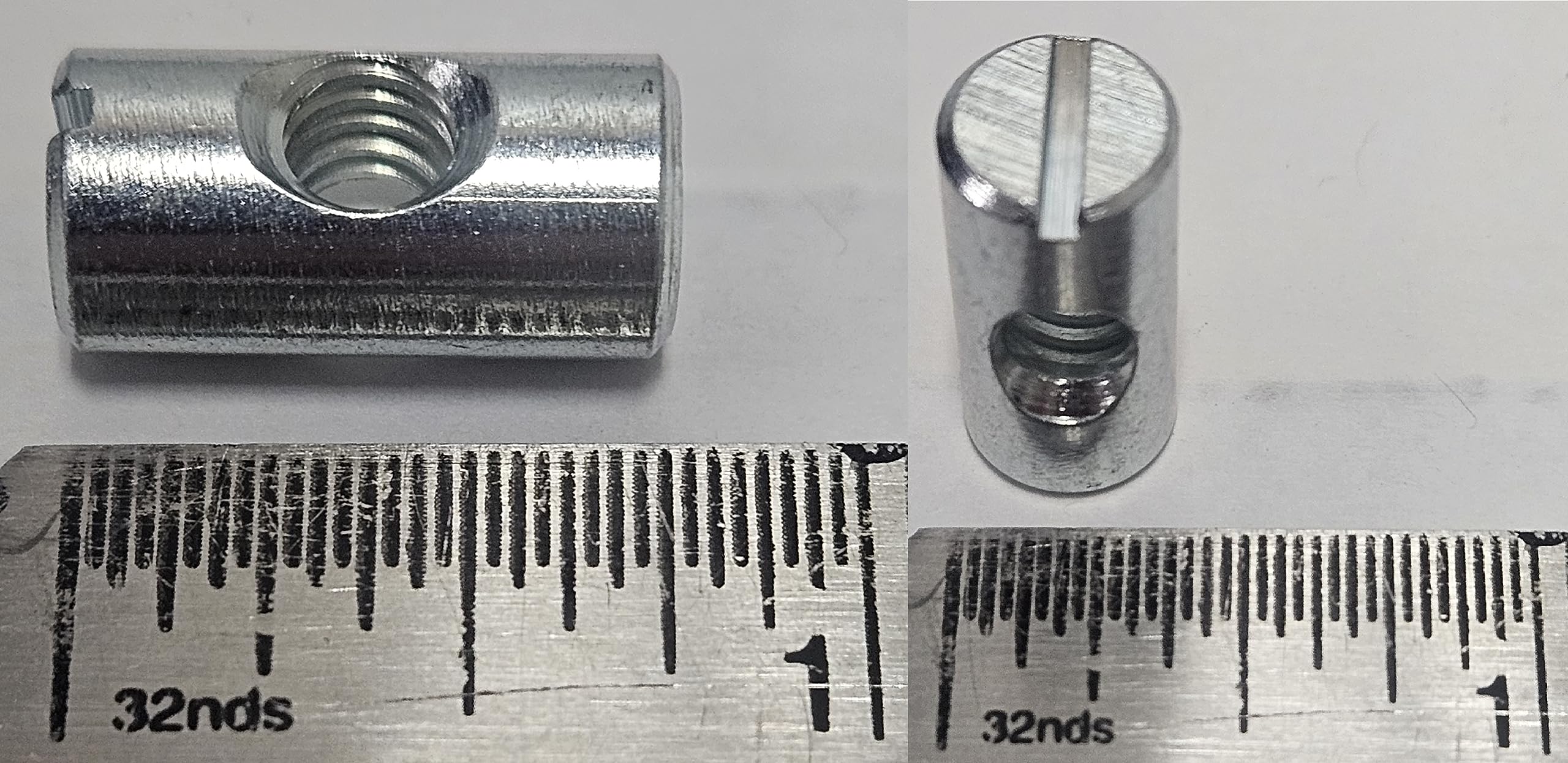 400 Pack 1/4-20 20mm x 10mm Zinc-Plated Cross Dowels Barrel Nuts for Furniture Assembly, CNC Machined - Perfect for Bed Frames, Cabinets & DIY Projects