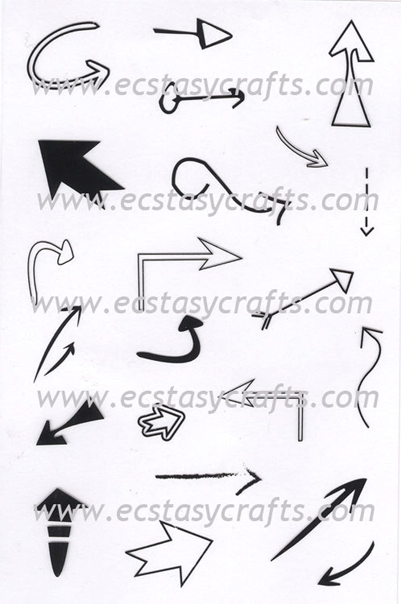 Clear Stamp Set - 12pcs Arrow Stamps for Scrapbooking, Card Making, DIY Crafts & Bullet Journaling - Perfect for Invitations, Planners & Handmade Gifts