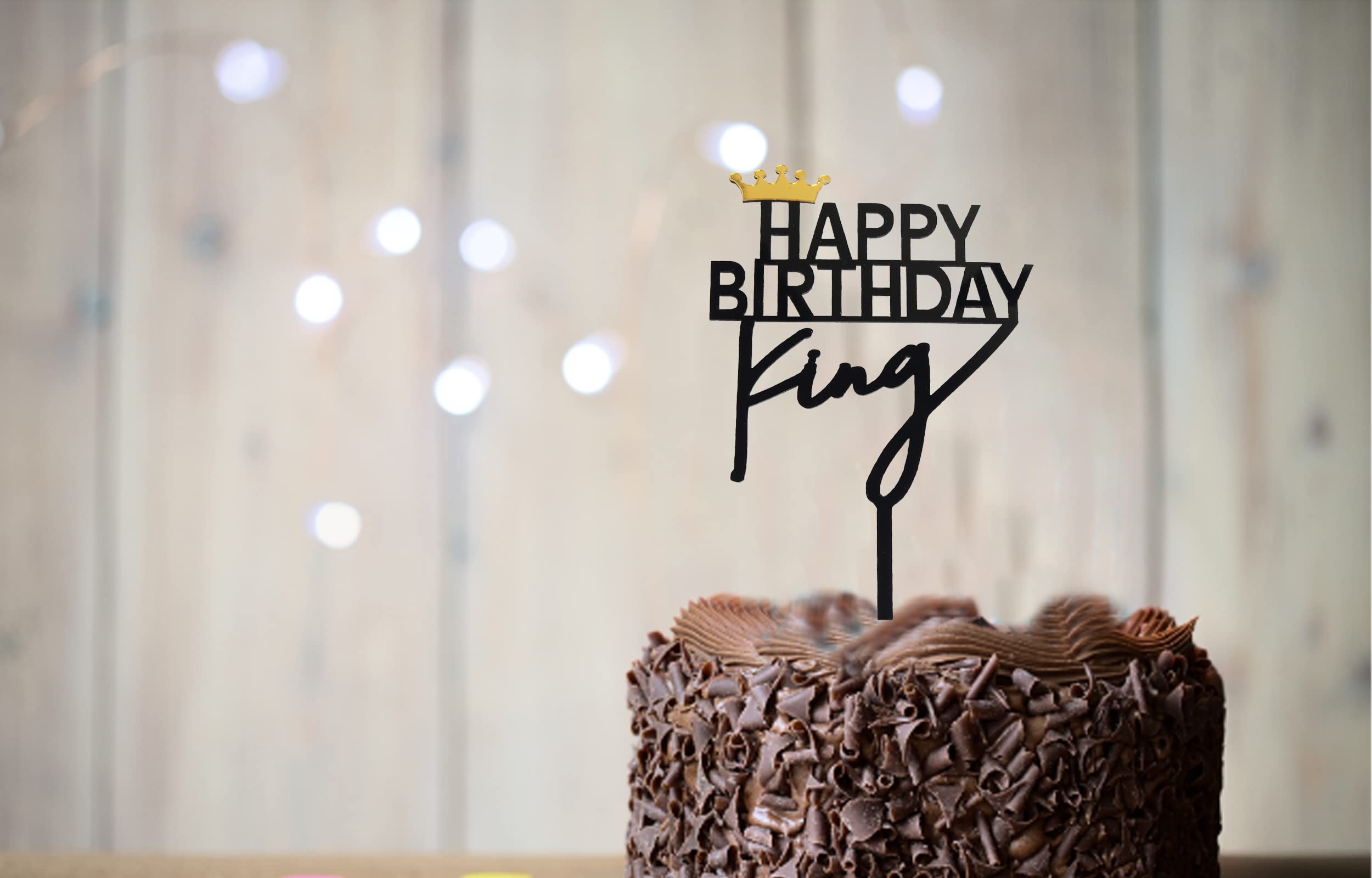 Custom Acrylic Happy Birthday Cake Topper - Elegant King Crown Design for Birthday Party Decorations | Perfect for Wedding, Anniversary, and Special Celebration Cakes