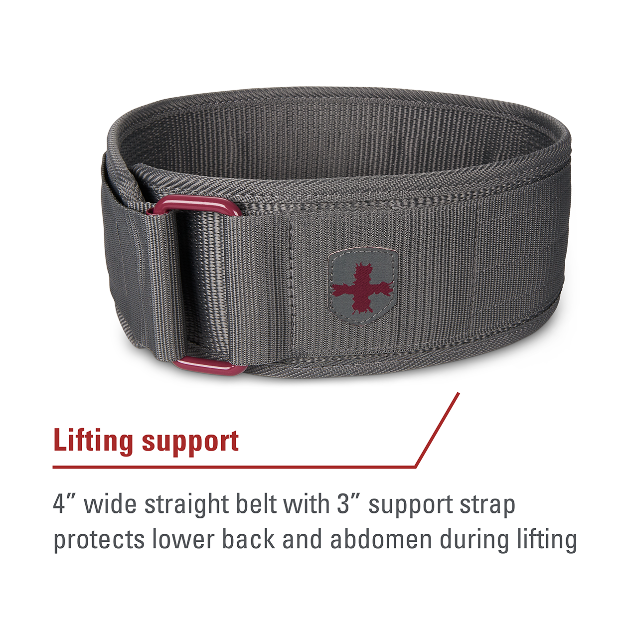 Harbinger Women's 4-Inch Nylon Workout Belt - Merlot Color for Weightlifting, Fitness & Cross Training